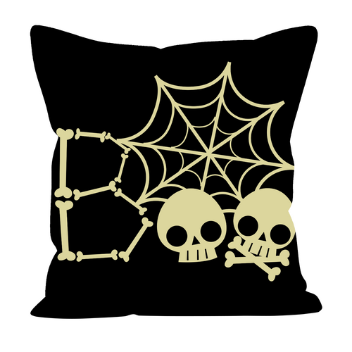 Halloween Skull BOO Pillow